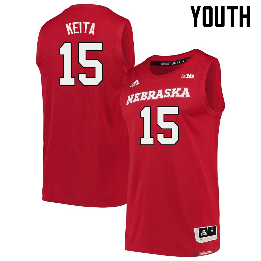 Youth #15 Blaise Keita Nebraska Cornhuskers College Basketball Jerseys Sale-Scarlet - Click Image to Close